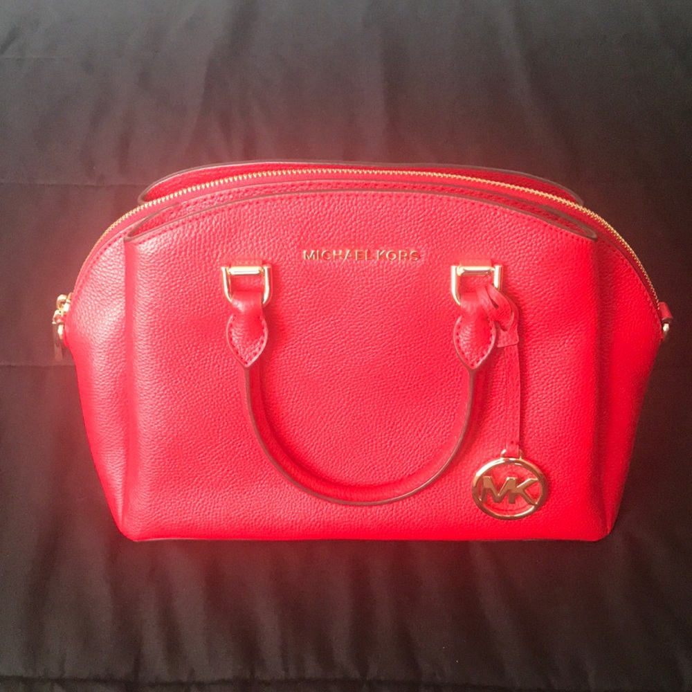 Michael Kors Red Satchel Bag